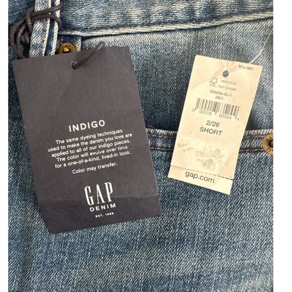 NWT GAP 1969 Mid Rise Long and Lean Jeans Medium Indigo Size 26 Short - Picture 5 of 14